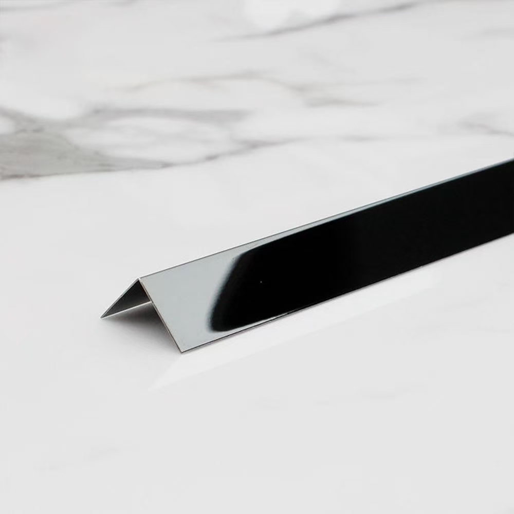 L-Shaped Stainless Steel Matte Black Tile Trim